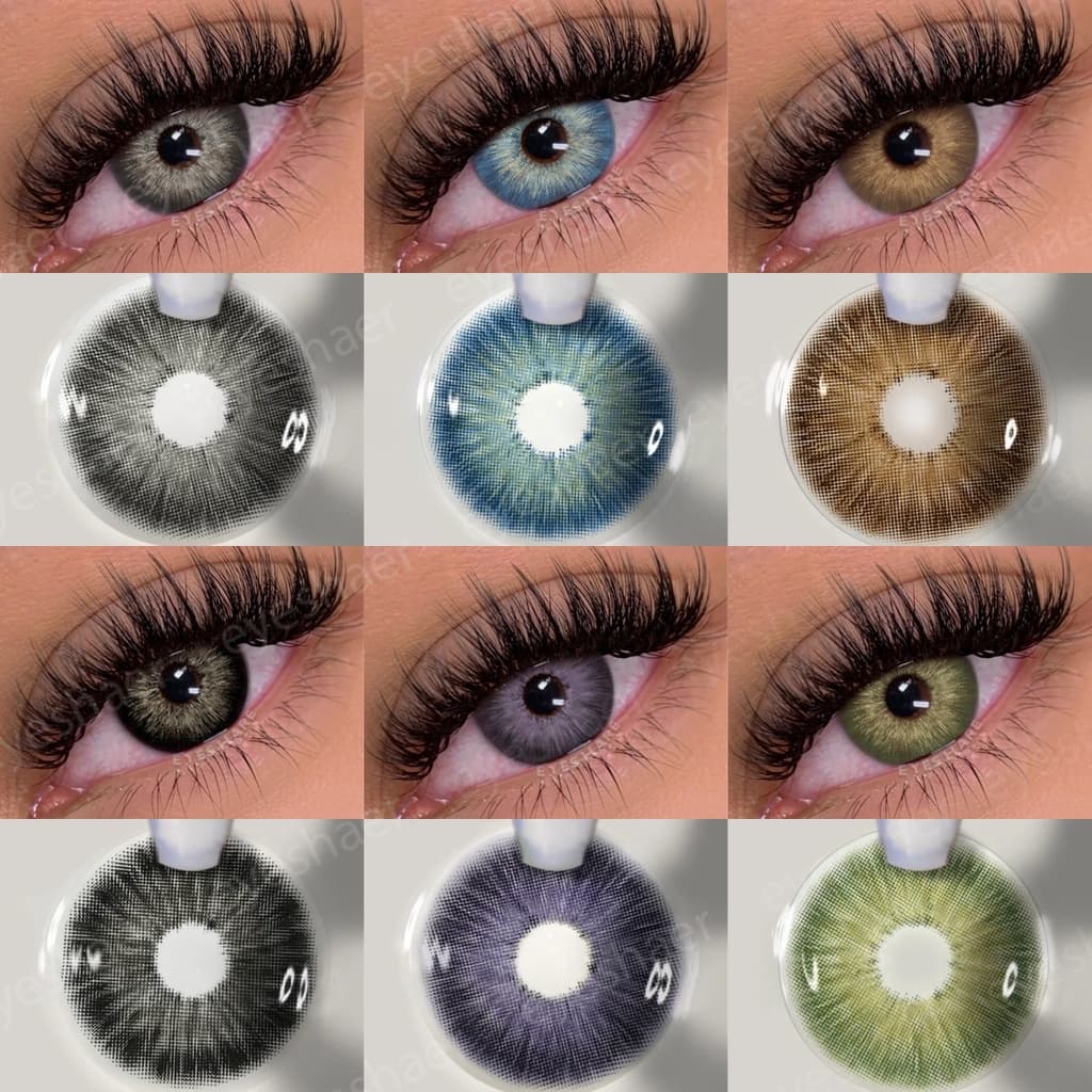 Eyeshare 2pcs Lentes De Contato Coloridas Para Olhos Naturais Marrons Lindas Anual Os