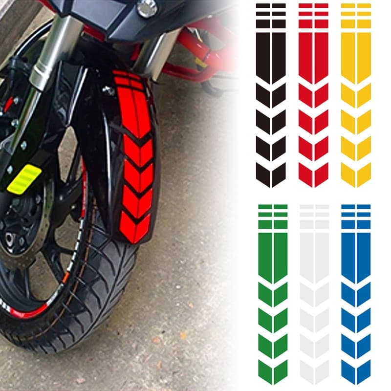 Fender Adesivos Para Motocicletas Com Flecha De Listras Pasta De Pára-Lamas Universal À Prova D'água Fita Refletiva Decalque Moto Acessórios