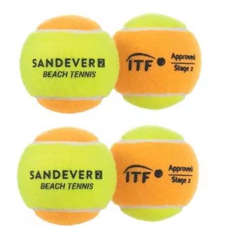 Kit Com 4 Bolas Beach Tennis Bolinha Tênis Praia Sandever (Original)
