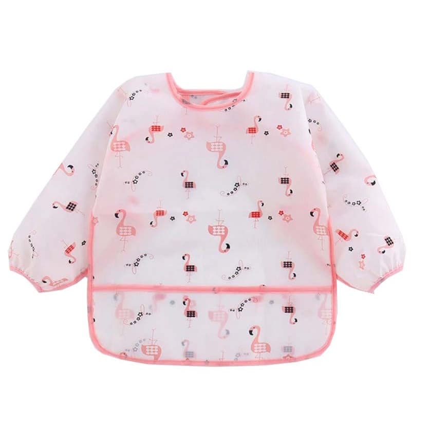 Babador manga longa BLW Baby - Flamingo