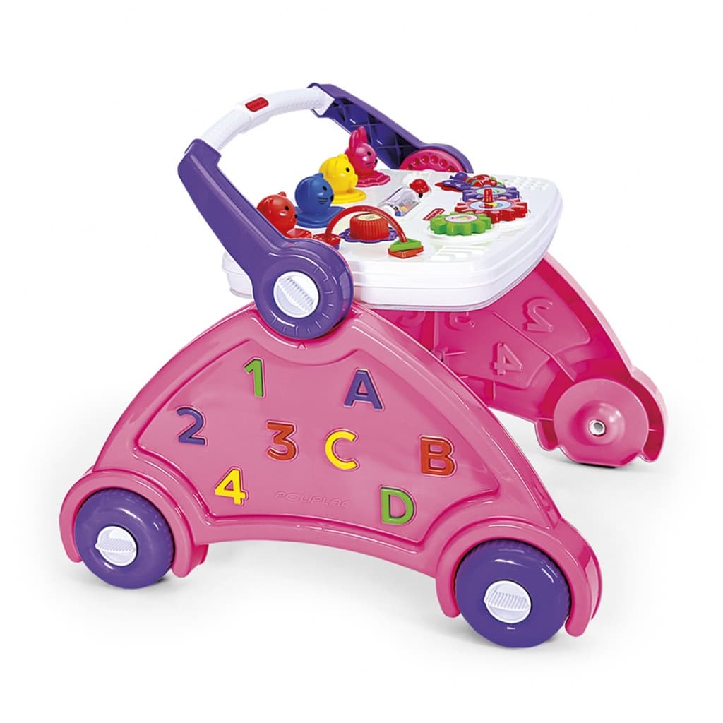 Andador Didático Infantil Rosa Poliplac