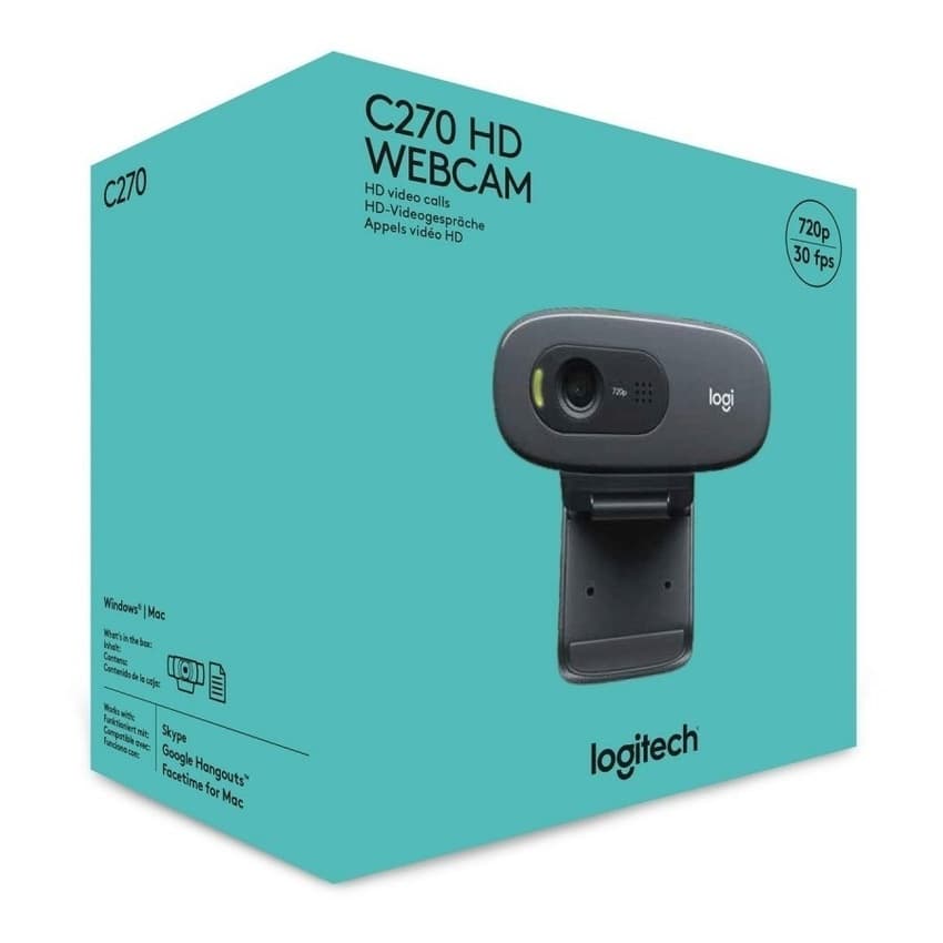 Webcam C270 Logitech Hd 720p Correção De Luz Automática