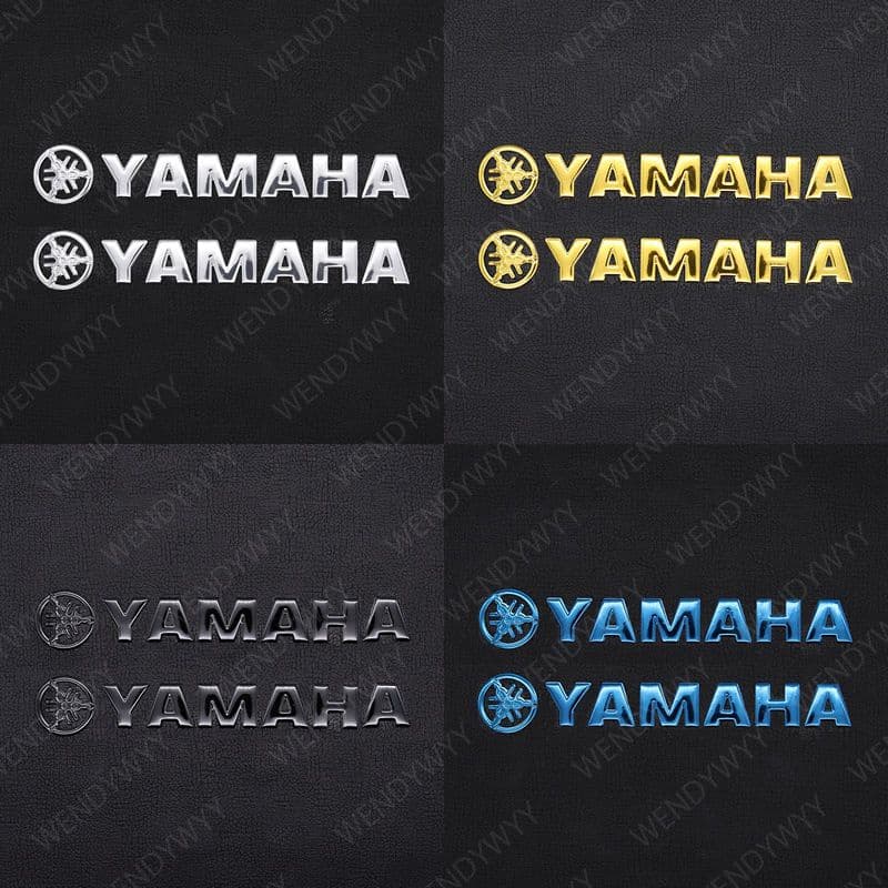 2x Borracha Macia 3D Emblema De À Prova D'água Adesivo Decalque Ouro Vermelho Prata Preto Azul Cor Para Motocicleta Yamaha