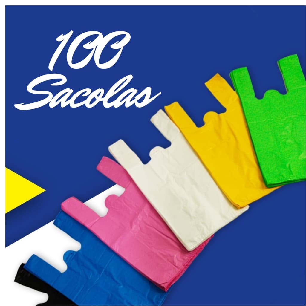 100 Sacolas Plásticas Reforçadas 30x40 / 38x50 / 50x60 (P, M e G) - Sacolinhas para Lojas e supermercados