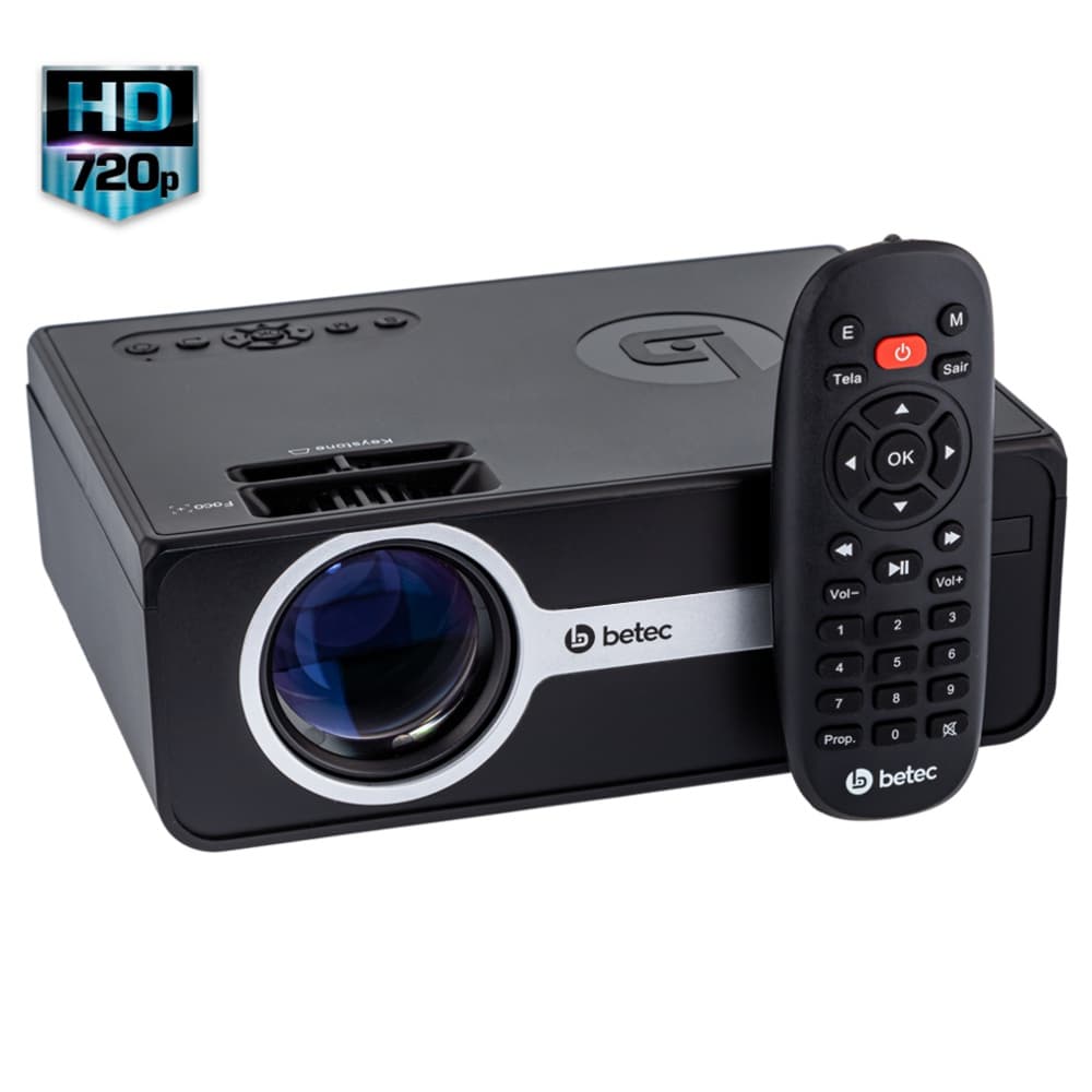 Mini Projetor Portátil Led - 2100 Lumens - Betec BT850 - HD Nativo - Até 130 Polegadas