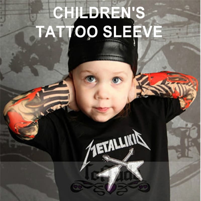 Manga De Tatuagem Para Crianças, Anti-mosquito, Anti-uv, Anti-uv, Refrescante, Com Estampa De Tatuagem Personalizada
