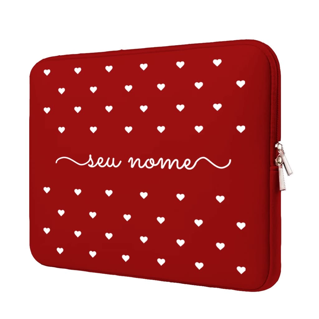 Capa Case Mala Feminina Maleta para Notebook Macbook Neoprene 15.6/14.1/13.3/12.1/17.3/11.6 - PERSONALIZADA com SEU NOME