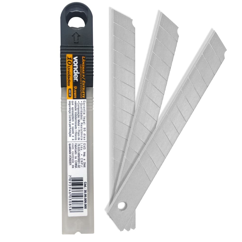 Lâmina Para Estilete 9mm estreito Lâmina de Precisão Envelopamento Alta Qualidade Vonder