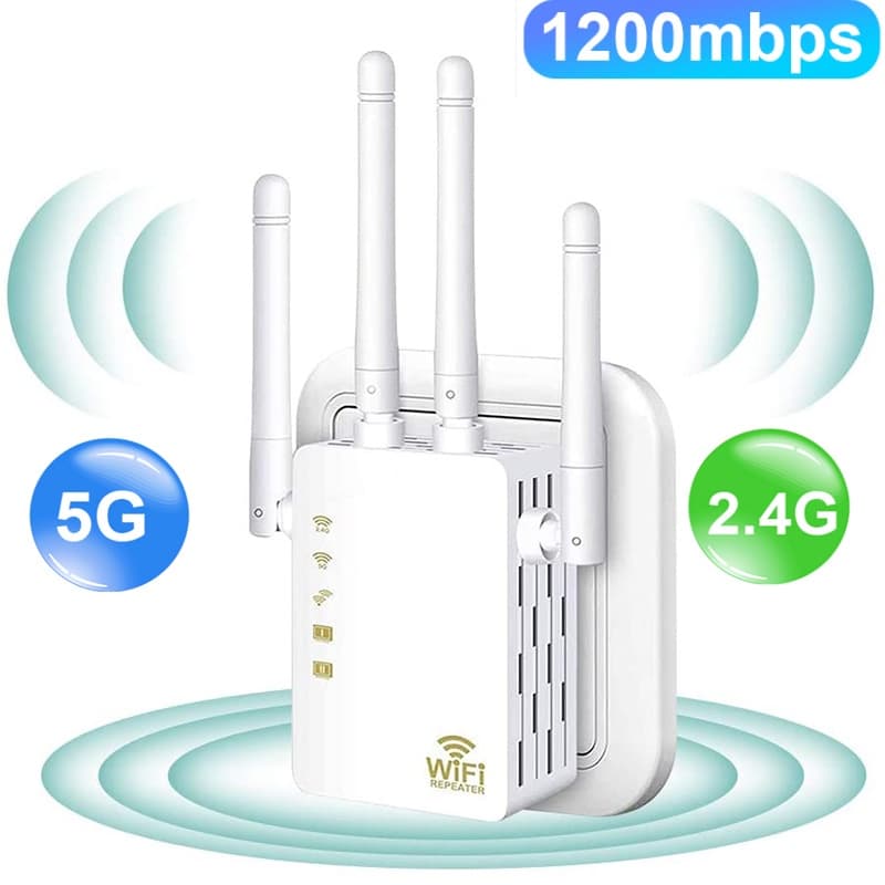 Repetidor WIFI De 1200Mbps 5 Ghz Extender Sem Fio Wi-Fi Booster 1200Mbps Amplificador De Rede 802.11ac De Longo Alcance
