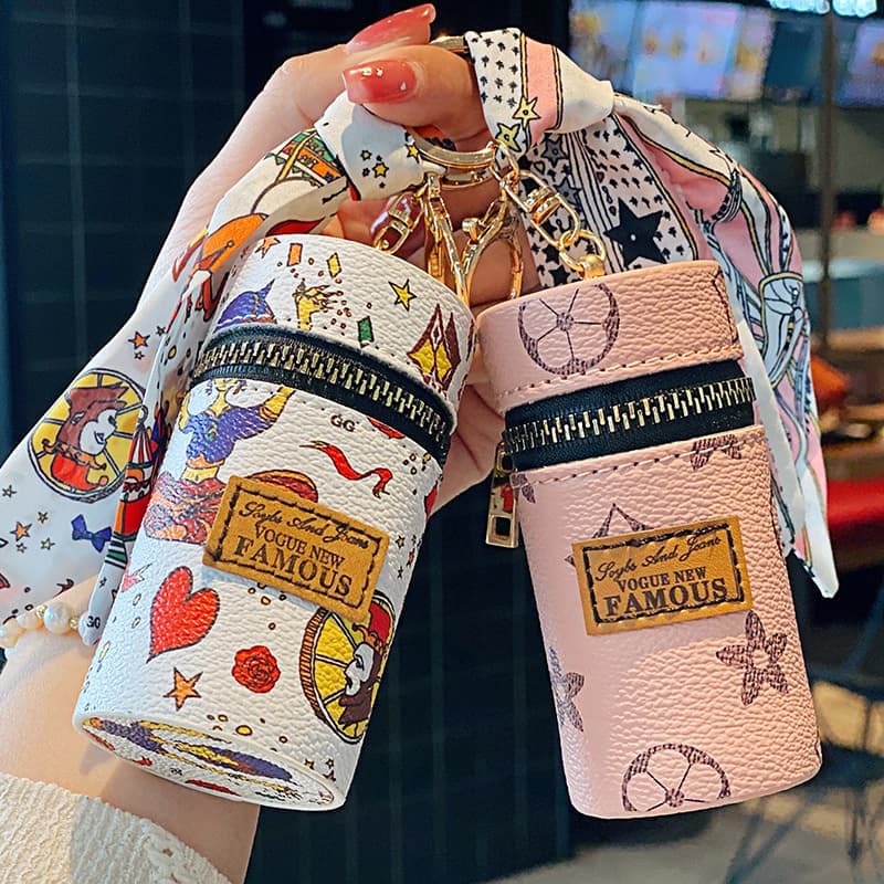 Chaveiro feminino, boca portátil, envelope vermelho, mini saco de fone de ouvido Bluetooth, carteira zero