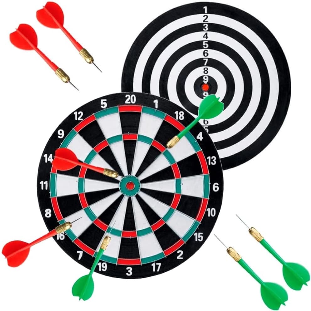 Jogo de Dardos Profissional 2 em 1 Dupla Face Com 4 Dardos