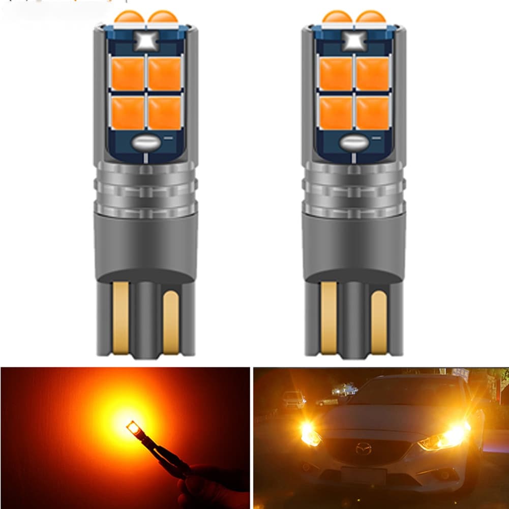 2pcs Lâmpada De Alta Qualidade T10 W5W Super Brilhante Para Leitura Interior Do Carro Marcadora De Luz Dome 168 194 Lâmpadas De Estacionamento Em Cunha Automática Laranja
