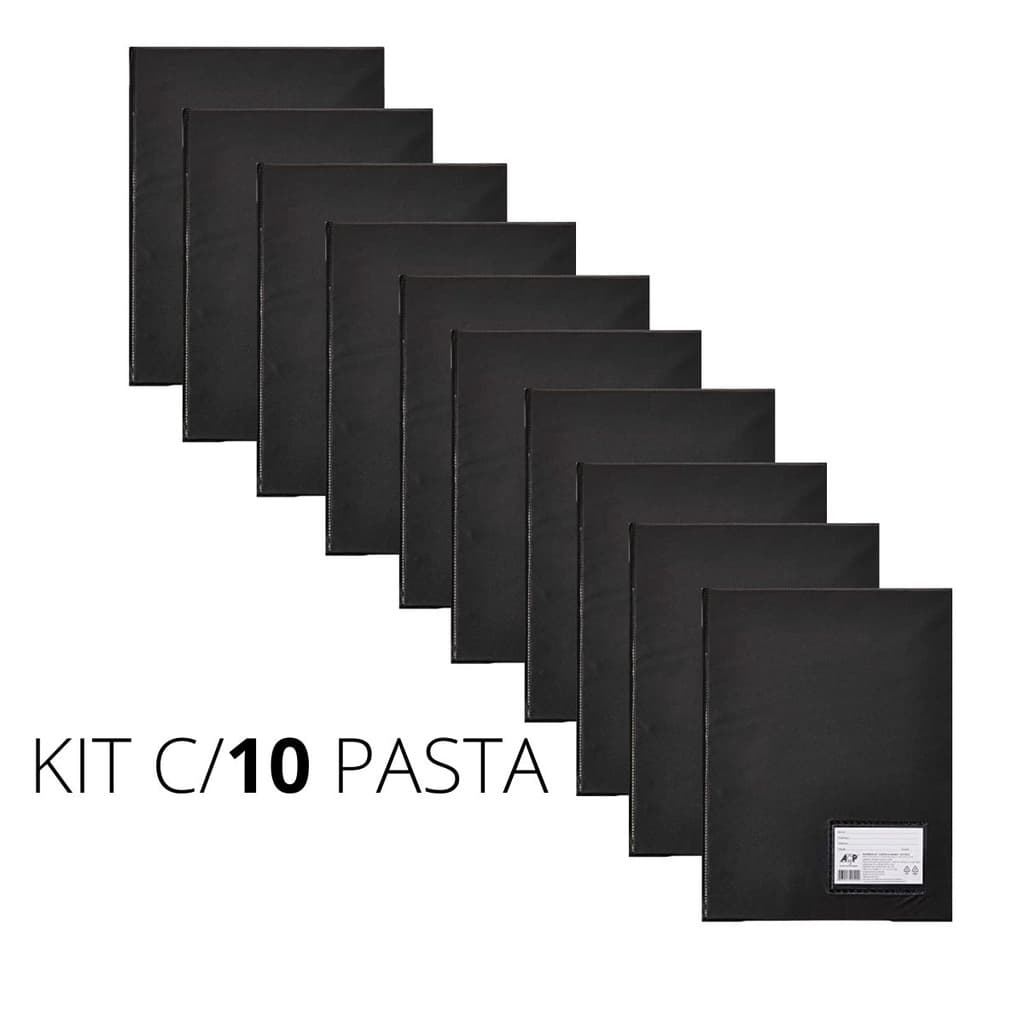 KIT 10 PASTA CATÁLOGO 10, 30, 50, E 100  ENVELOPES PRETA