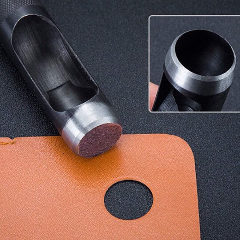 Jogo Furadores Couro Borracha Vazador Perfurador Aco 5 Pecas