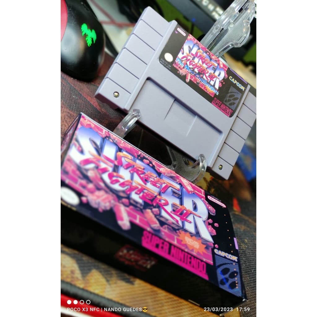Jogo Super Street Fighter 2  Placa Nova  Super Nintendo Funcionando 100% ,game,fita,cartucho, snes.