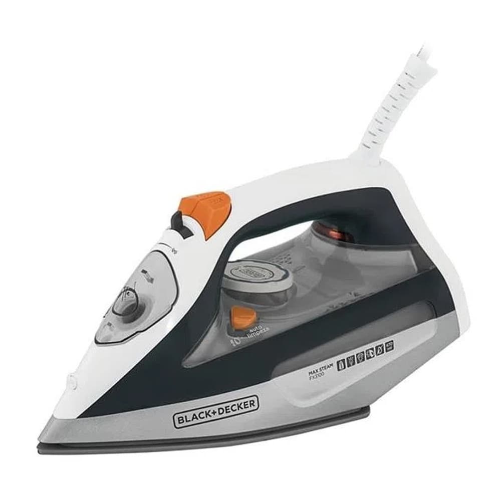 Ferro Passar Roupas Black+Decker FX3100 Base Antiaderente Passa A Seco Vapor Spray Frontal Vapor Vertical