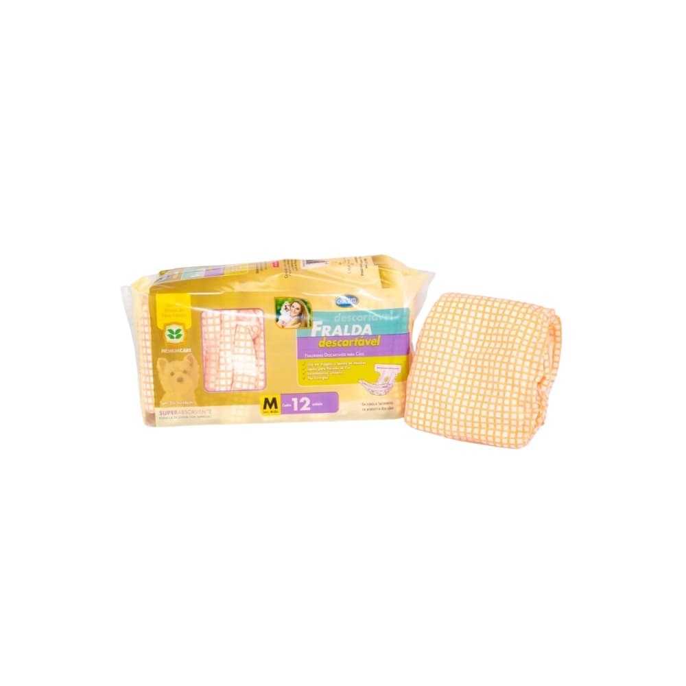 Fralda Descartável Para Cães Tamanho M Pacote Com 12 Chalesco