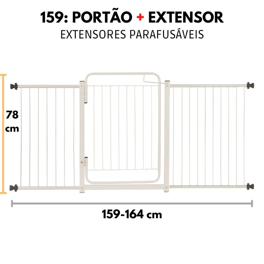 Grade De Porta Portão Proteção Cachorro Criança 159 A 164 Cm