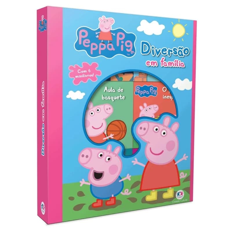 Livro Box com 6 Minilivros Peppa Pig - Diversão em família
