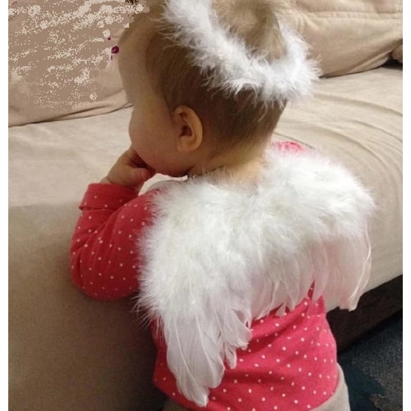 Fantasia Recem Nascido Newborn Asas Anjo Baby Reborn Foto Studio Angel Mêsversário