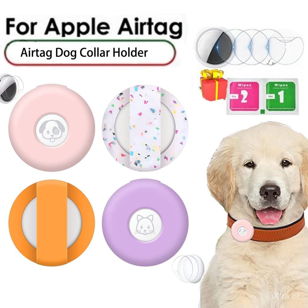 Suporte Para Coleira Airtag Dog Collar , Capa De Silicone , Air Tag Compatível Com Pet Collars Loop Acessórios Mochila