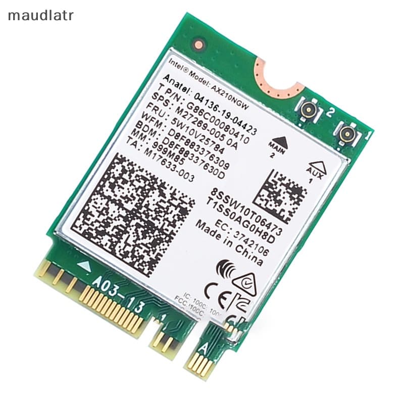 Maud Para laptop PC WiFi 6E AX210 Bluetooth 5.2 M . 2 Cartão Sem Fio AX210NGW 2.4Ghz 5Ghz 6Ghz 5374Mbps 802.11ax AX200 A