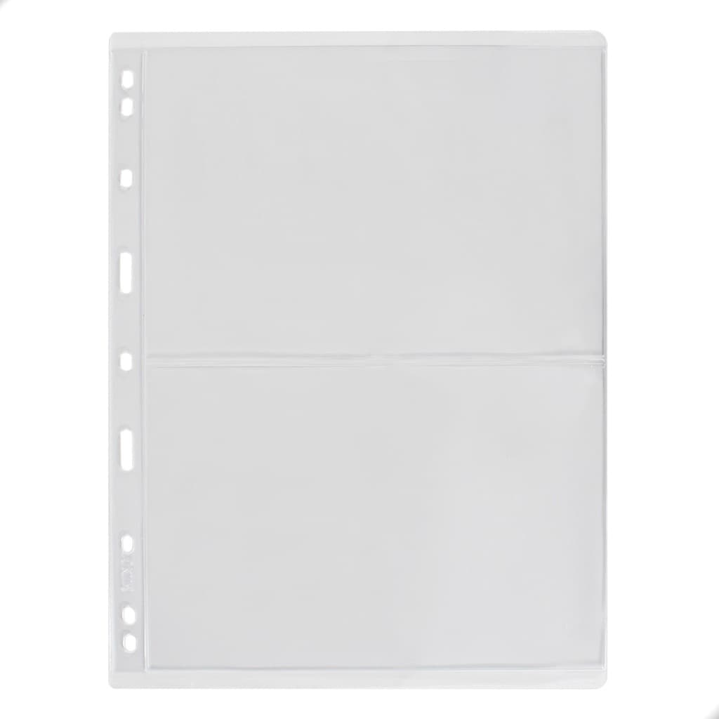 Kit 10 Folhas para Cédulas 28x21 Acetato 2 Espaços