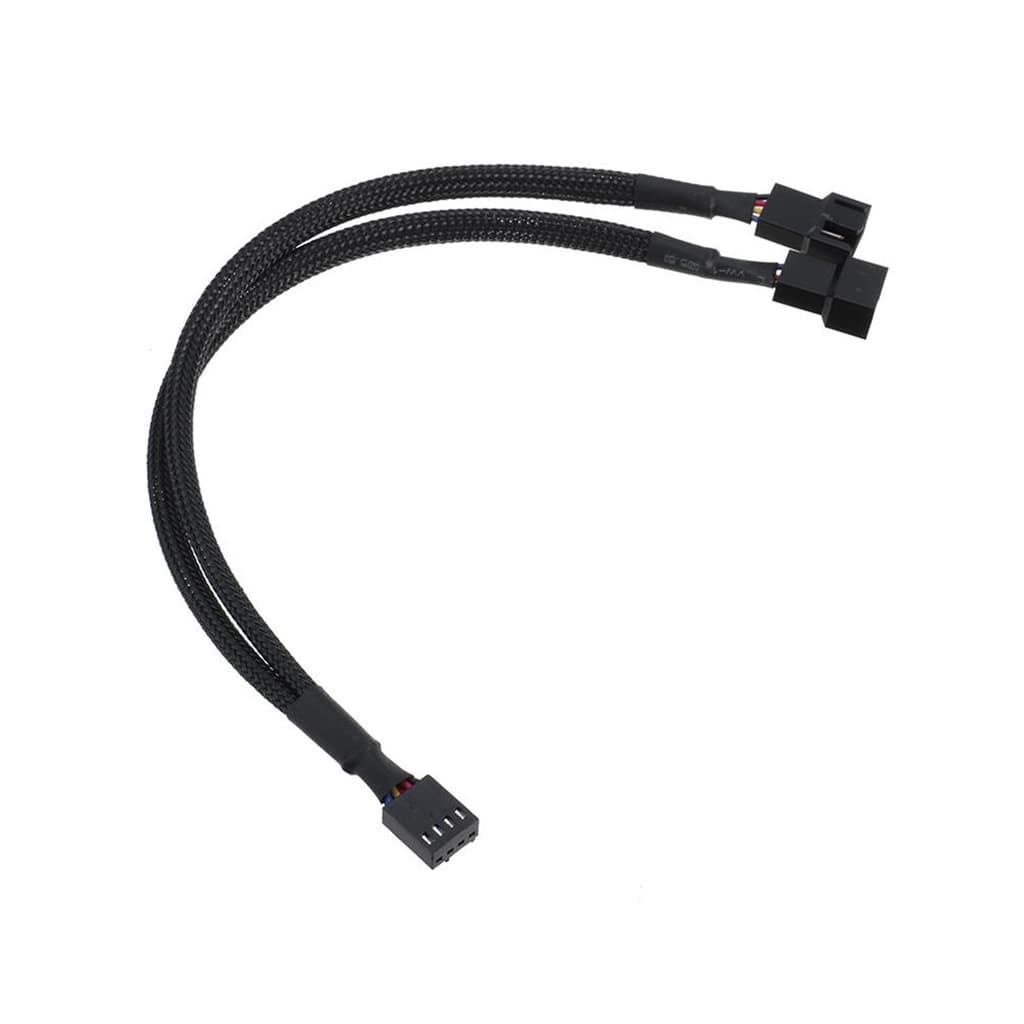 Cabo Splitter PWM 1T2 27cm Para Ventoinhas de 3 e 4 Pinos Conector Duplo de Energia e Controle