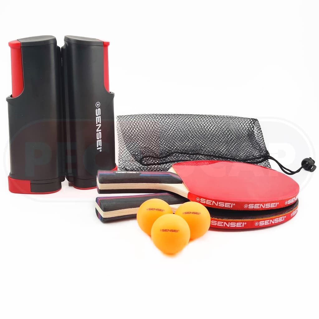 Kit Ping Pong Profissional Sensei: Raquete, Rede e Bolinhas de Alta Performance