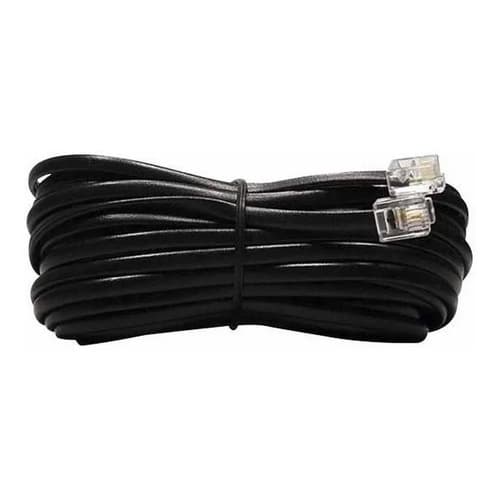 Cabo Liso Extensão Telefone 15 Mts Rj11 Preto