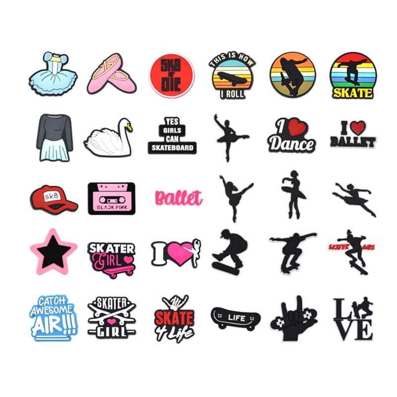 Encantos de sapatos de decorações de Ballet acessórios de PVC com botão e sandálias pinos de pingente com presentes