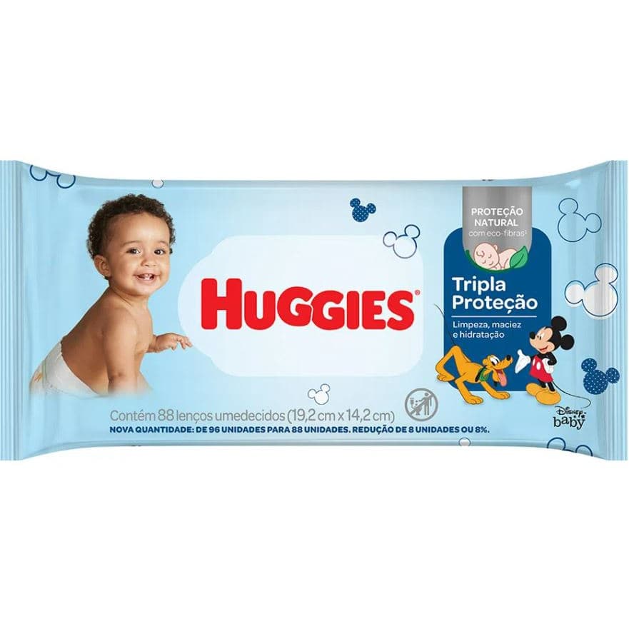 KIT 6 PTC Lenços Umedecidos Huggies Tripla Proteção PTC 88 Unid.