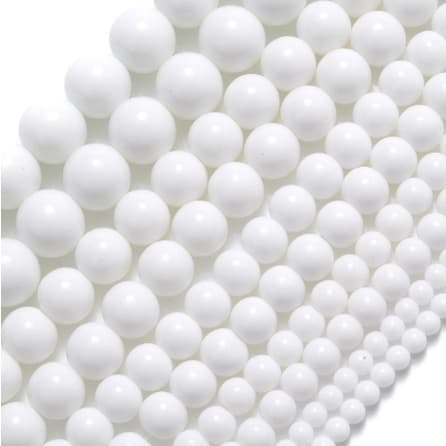 Fio de Onix Branca Pedra Natural 8mm Aprox: 50 Conta c/ NF