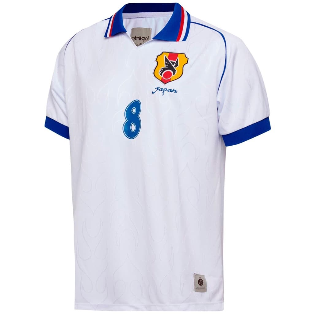 Camisa Japão Retrô 1998 Nakata Número 8 Branca Masculina Oficial