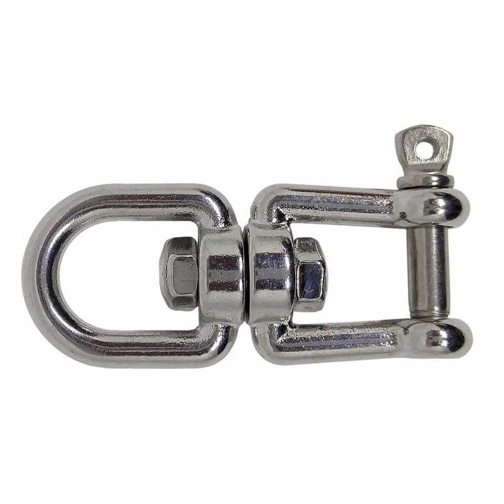 Manilha Dupla Inox Com Destorcedor Em Inox 6mm Cabos Barco