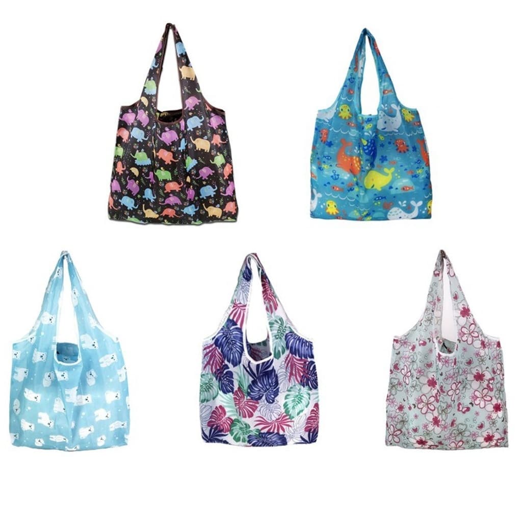 Mochila Dobrável de Ombro Reutilizável Praia e Compras COR E PADRÃO ALEATÓRIO MARISA