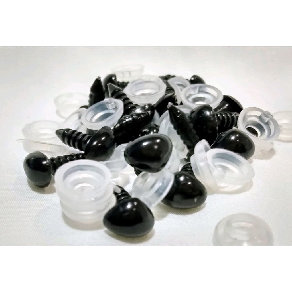 100 Fuça Focinhos Preto para Pelúcia e Amigurumi 7x9 mm