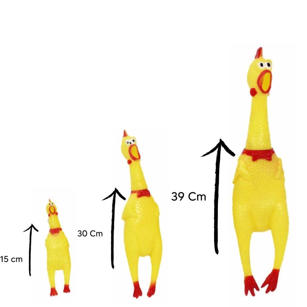 Frango de Plástico Brinquedo Galinha para Cachorro Pet Mordedor com Apito Som Grito