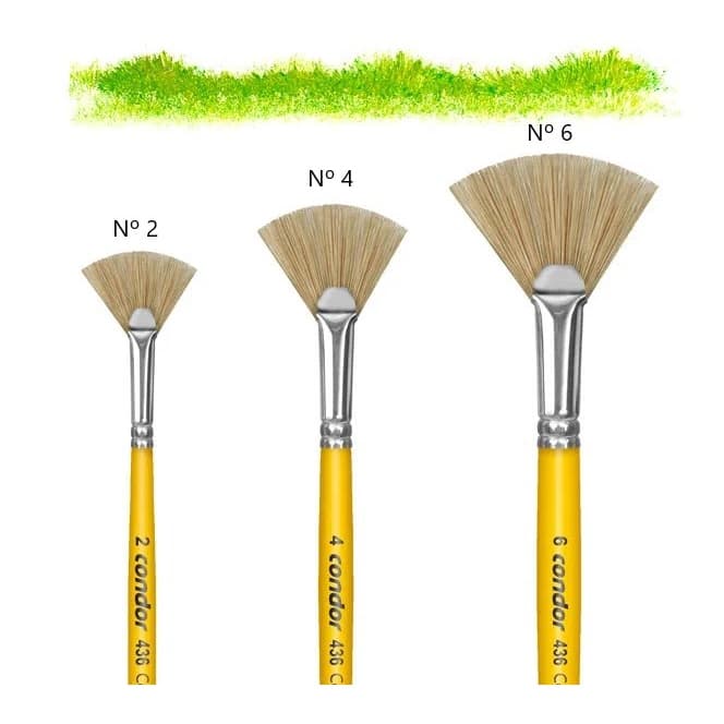 Pincel Leque Pelo Natural ref. 436 Condor Artes Madeira Pintura