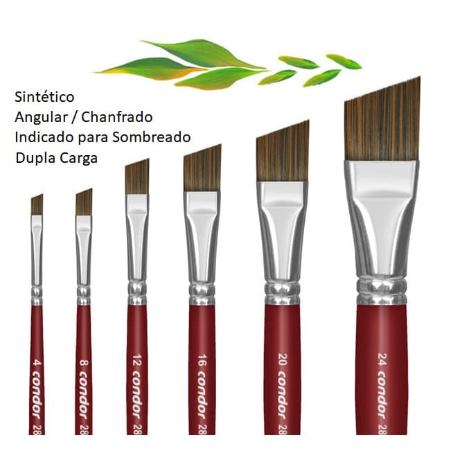 Pincel Sintético Chanfrado Angular Artístico Condor ref 287