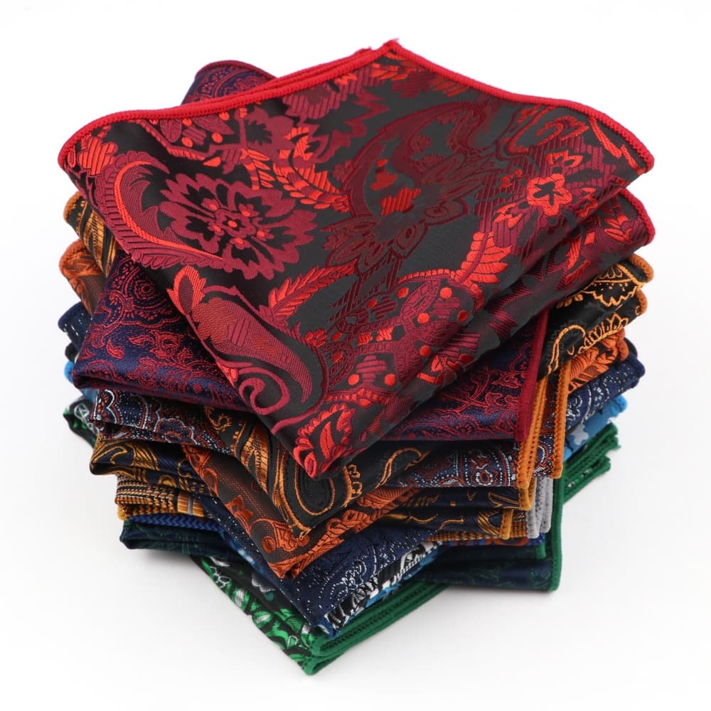 ZONFAZ Lenço De Seda Floral Paisley Masculino Clássico Vintage De Bolso Square Para Festa Jantar Terno Acessório