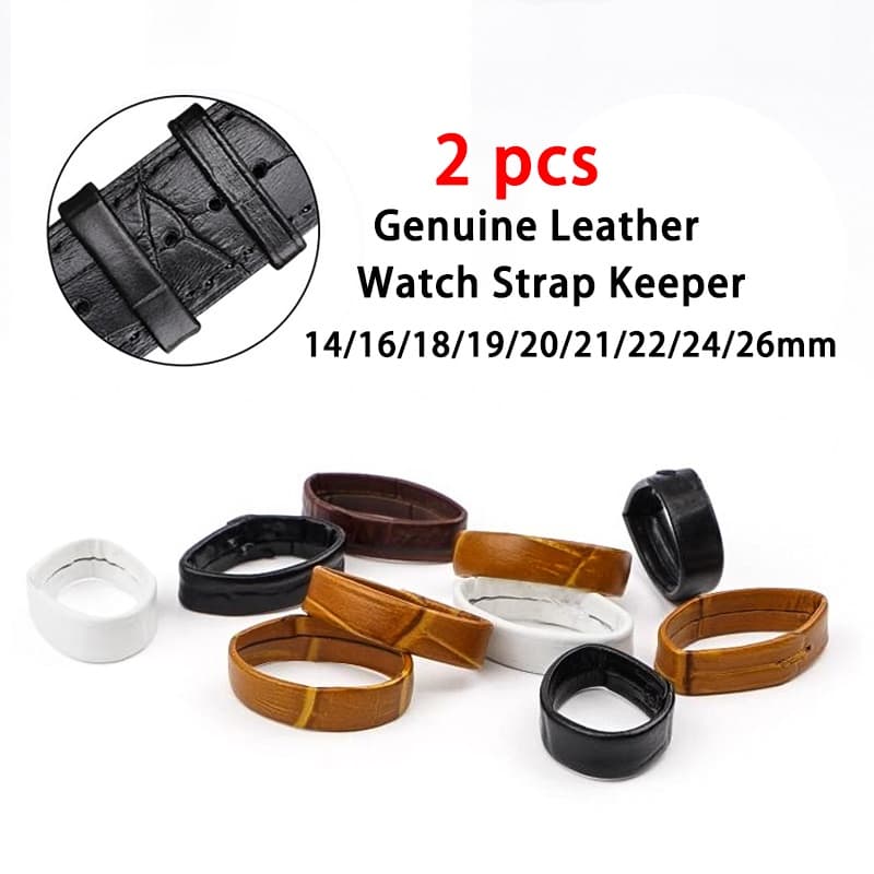 2 Pcs Anel De Pulseira De Relógio De Couro Genuíno 14mm 16mm 18mm 19mm 20mm 21mm 22mm 24mm 26mm Acessórios Móvel