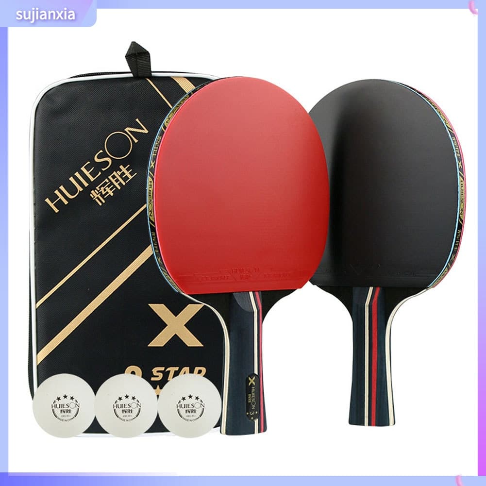 [UIX] 2Pcs Tênis De Mesa Profissional Para Iniciantes Conjunto De Raquete De Madeira Morcego Ping Pong Esportivo