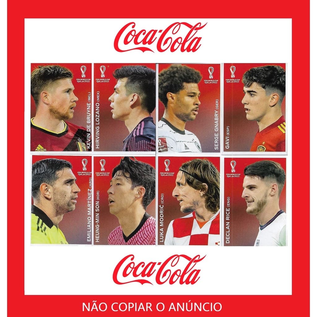 Kit 8 Figurinhas Copa Do Mundo Qatar 2022 Coca-Cola (Originais Panini)