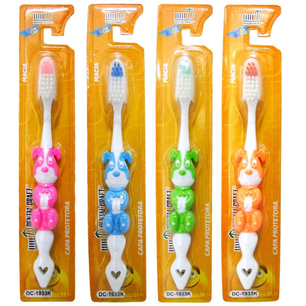 ESCOVA COM PROTETOR DE CERDA CACHORRO CRAFT DENTAL INFANTIL MACIA CÓDIGO 768806
