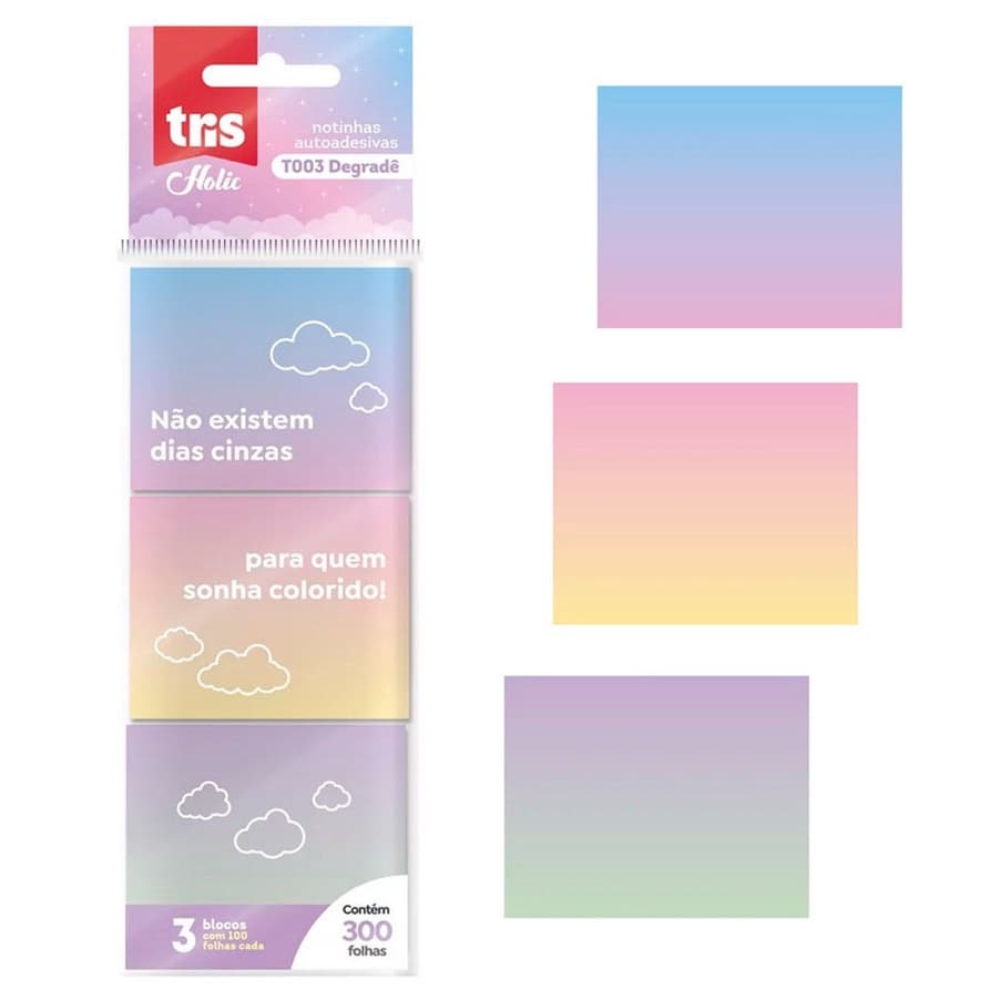 Nota Autoadesiva Degradê Holic Pop C/3 Blocos Tris