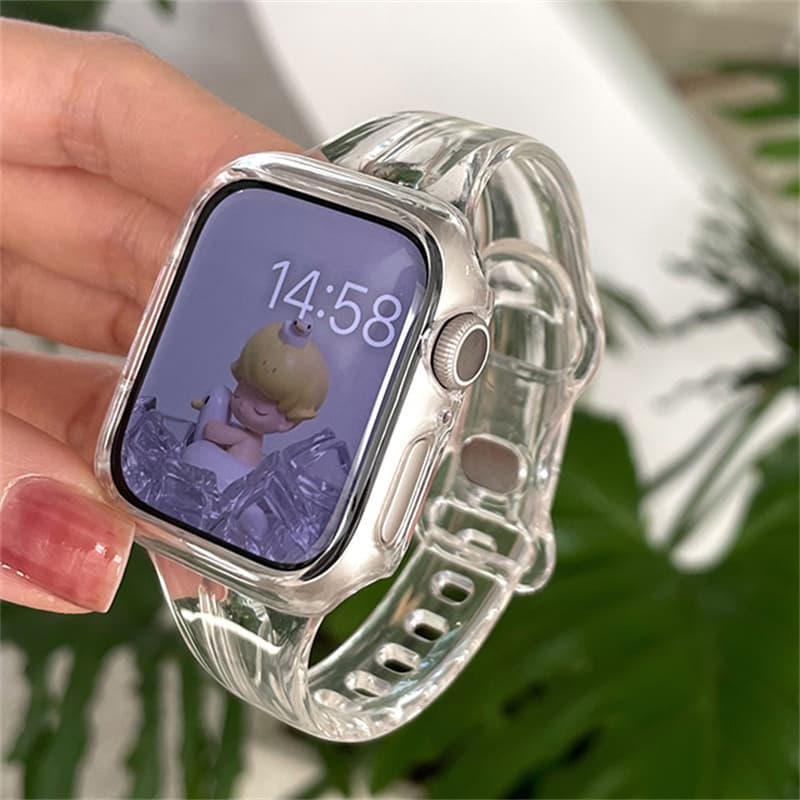 Pulseira De Resina Transparente Para Apple Watch Band iWatch 11 10 9 8 7 6 5 4 3 2 SE 42mm 46mm 40mm 41mm 45mm 38mm 44mm
