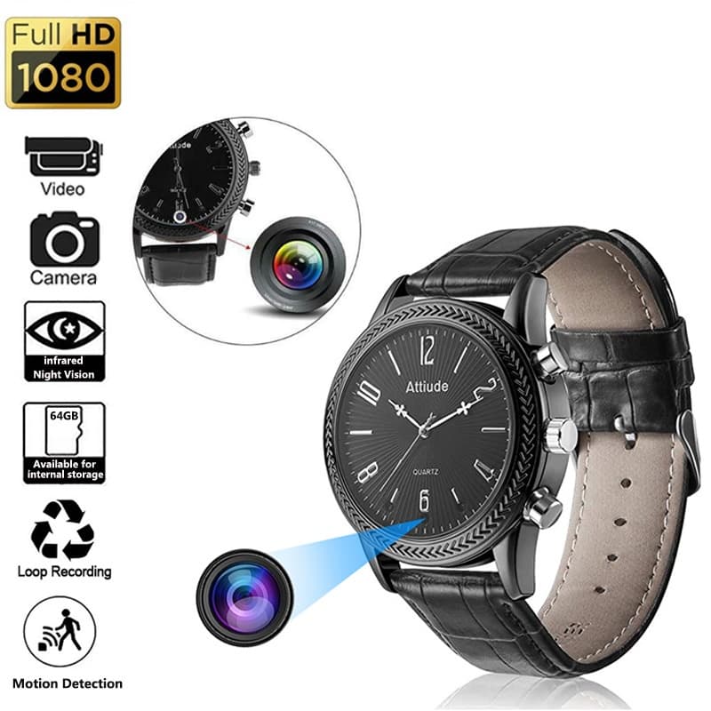Gravador De Vídeo Full HD 1080P Mini Câmera De Relógio Com Voz IR Night Vision Micro Detecção De Movimento