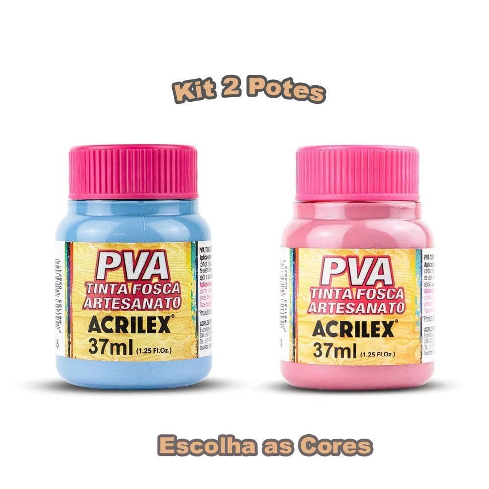 2x Tinta Para Artesanato Pva Acrilex 37ml FOSCA  (Escolha as Cores)