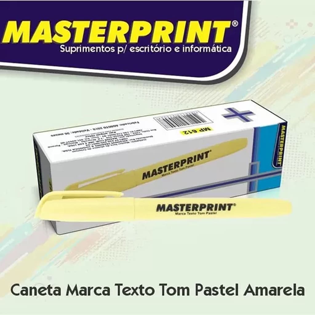 Marca Texto Pastel Amarelo caixa com 6 unidades Masterprint - MP612